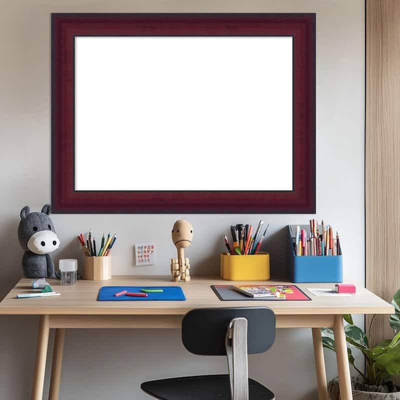 Amanti Art Canterbury Cherry Framed Dry Erase Magnetic Board