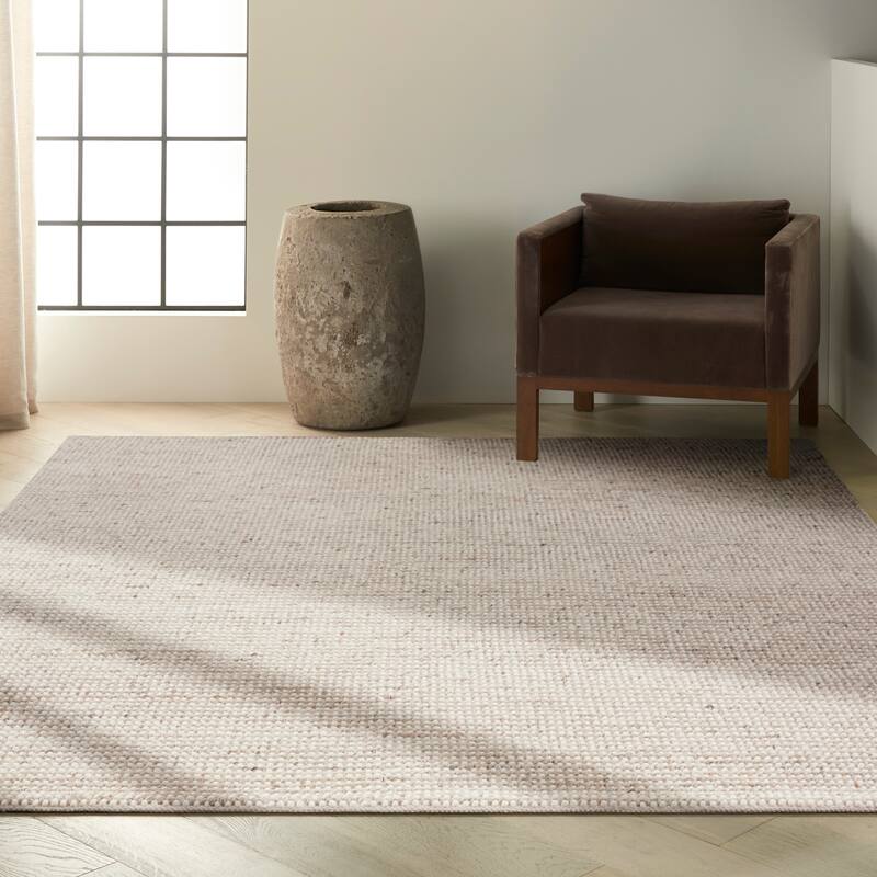 Calvin Klein Textured Dots Hand Woven Textured Loop Modern Area Rug - 7' 9" x 9' 9" - Natural - Rectangle