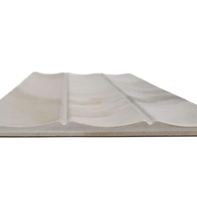 Lyrical 4.5x9 Matte Marble Look Porcelain Fluted Ribbed Tile - Wall, Backplash