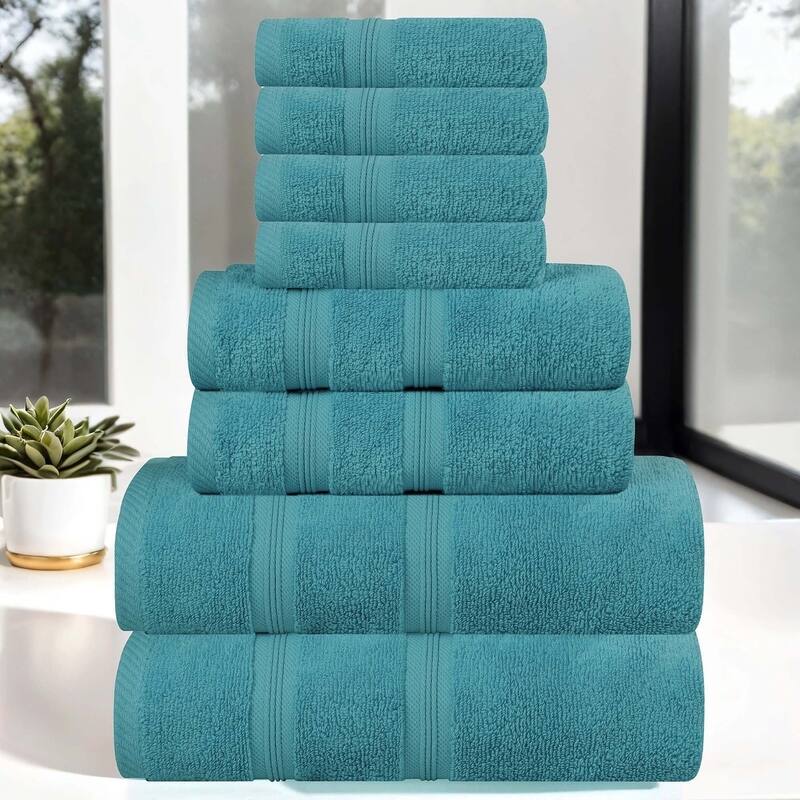Superior Smart Dry Zero Twist Cotton 8-Piece Assorted Towel Set