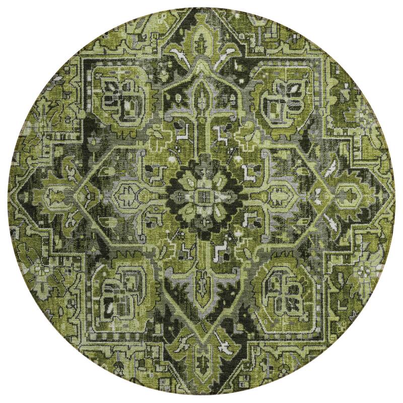 Machine Washable Indoor/ Outdoor Traditional Boho Chantille Rug