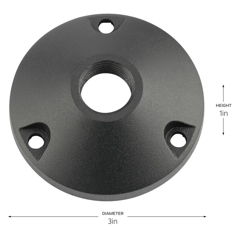 Kichler Lighting 3" Round Mounting Base in Black Brass, Landscape Lighting, (1" x 3"),15493BKB - 1