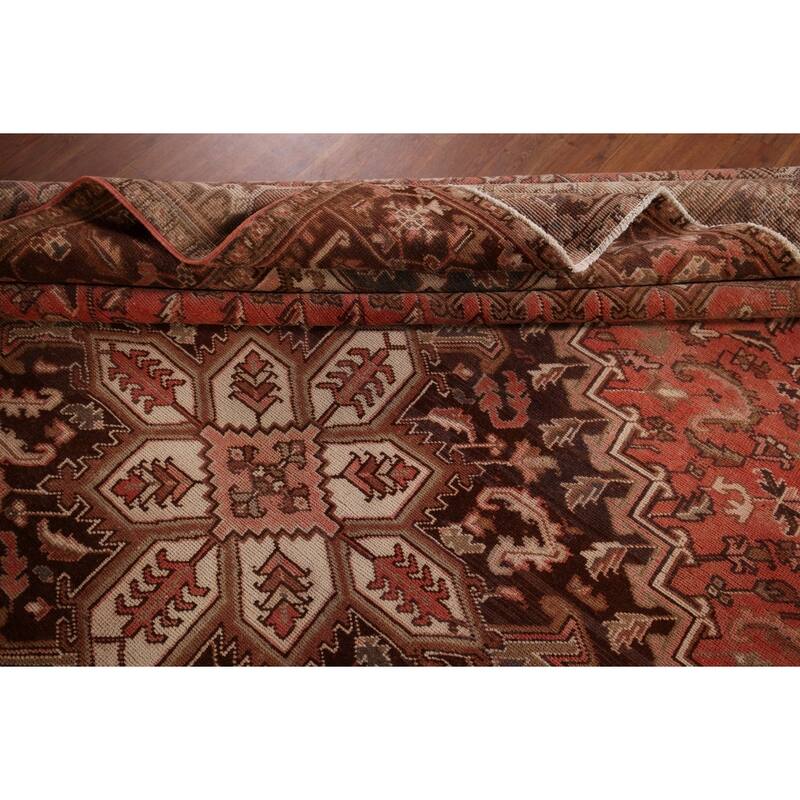 Geometric Heriz Persian Vintage Area Rug Handmade Oriental Wool Carpet - 8'4"x 11'0"