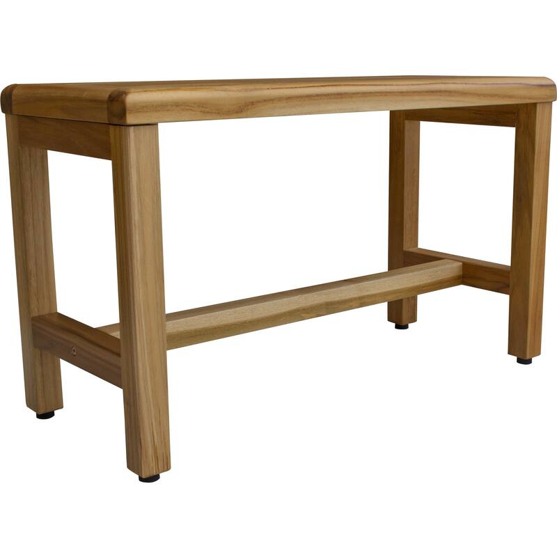 Compact Rectangular Teak Shower / Outdoor Bench in Natural Finish