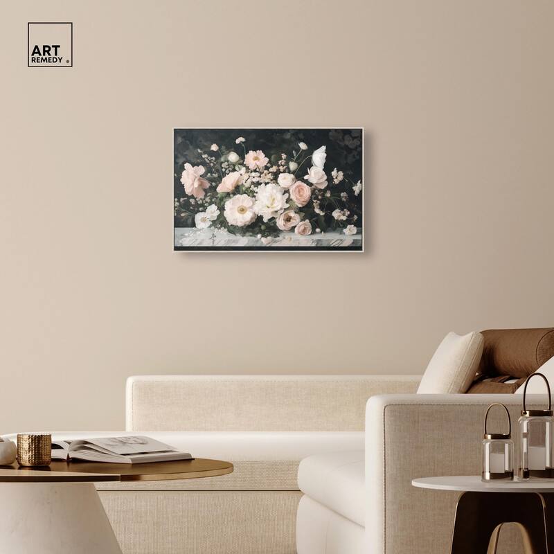Marble and Blooms Canvas by Art Remedy