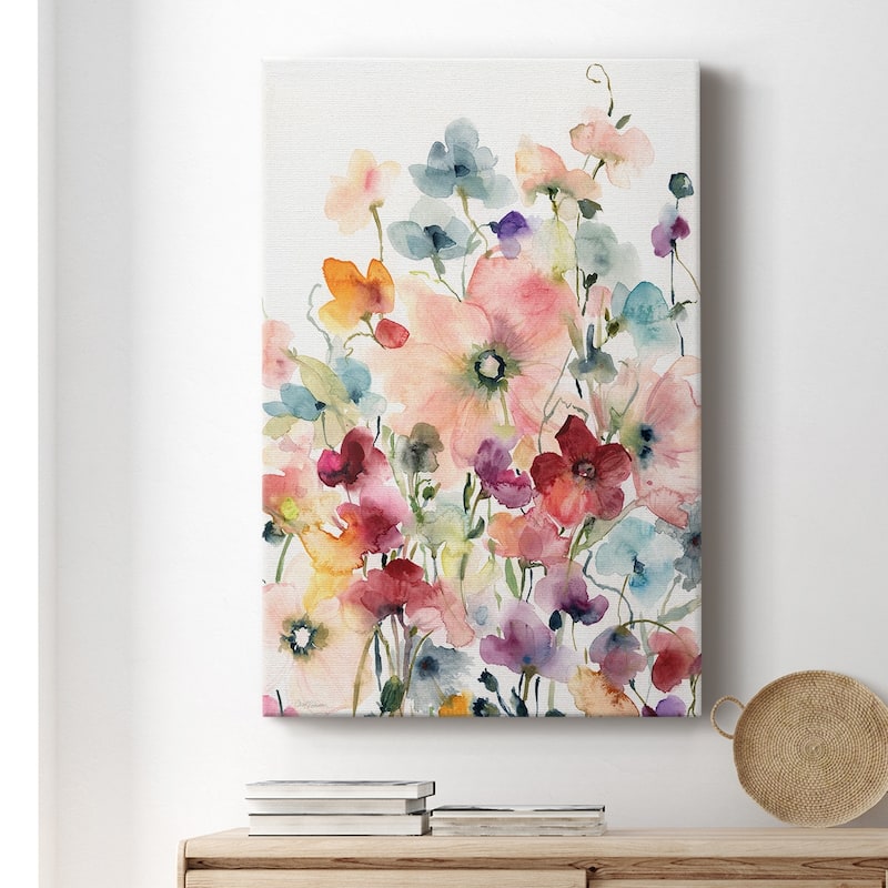 Poppies and Sweetpeas Premium Gallery Wrapped Canvas - Ready to Hang