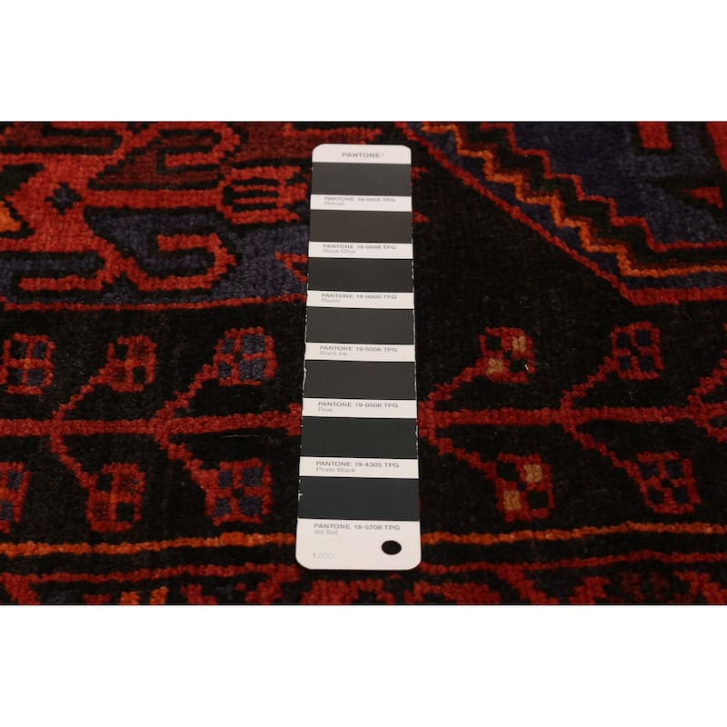 ECARPETGALLERY Hand-knotted Andelz Black, Red Wool Rug - 4'6 x 7'3
