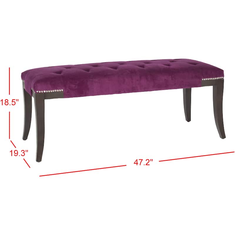 SAFAVIEH Leia Cream Tufted Nailhead Bench - 48Wx20Dx19H
