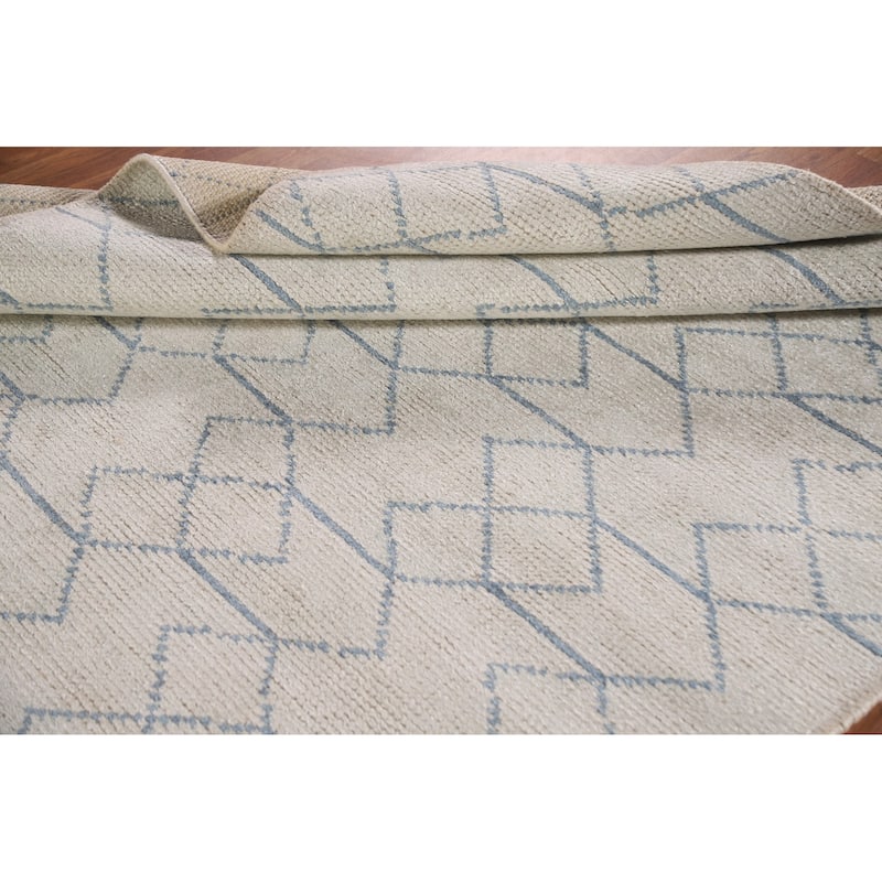 Trellis / Moroccan Indian Area Rug Handmade Wool Carpet - 5'1"x 7'10"