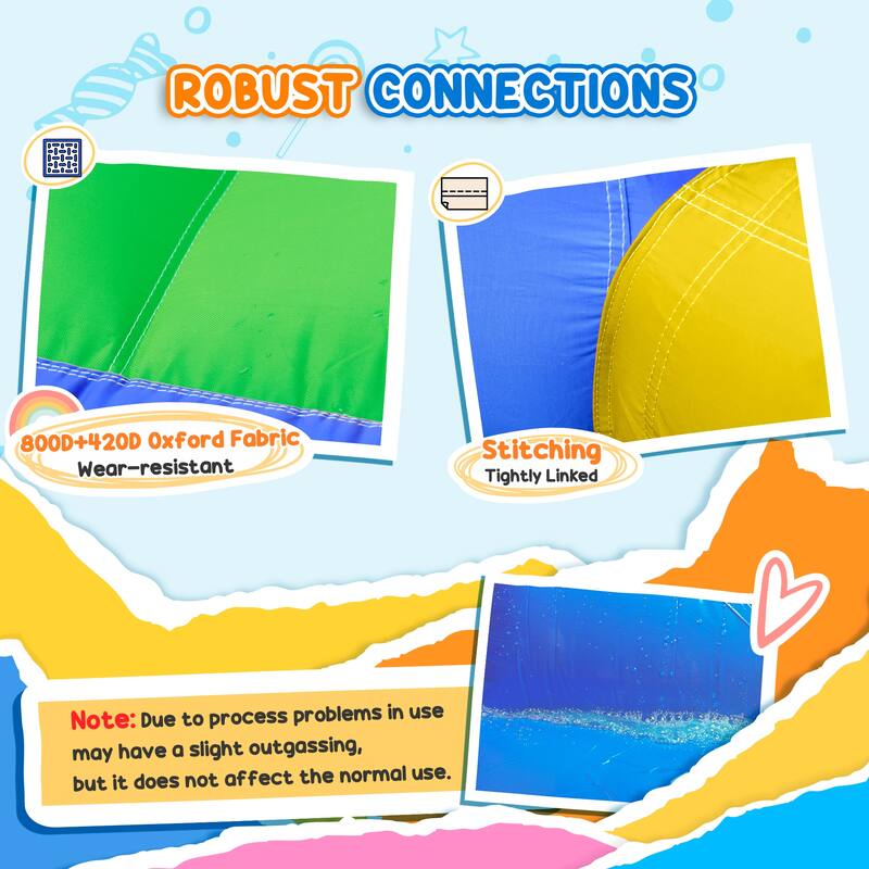 Outsunny 6-in-1 Inflatable Bounce House with Slide, Climbing Wall, Inflatable Water Slide for Kids with 2 Min