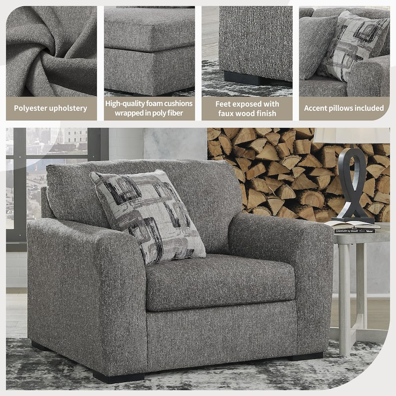 Signature Design by Ashley Gardiner Pewter Oversized Chair - 51"W x 41"D x 40"H