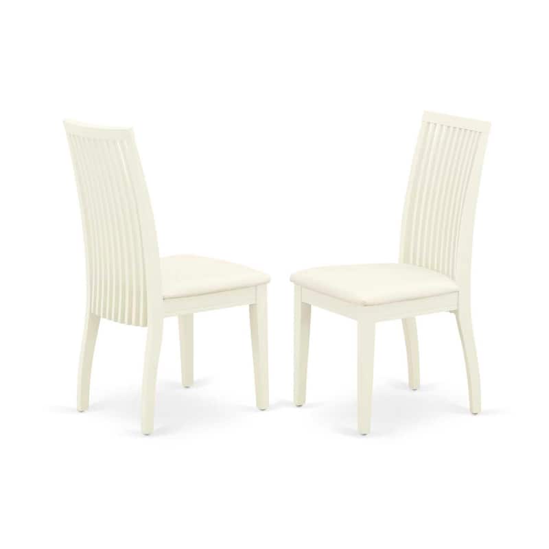 HomeStock 7-Pc Oval Linen White Finish Solid Wood Top Dining Table with 6-Chairs with Butterfly Leaf