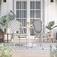 preview thumbnail 1 of 8, Furniture of America Portia French Metal Wicker Outdoor Bistro Chairs (Set of 2) - Set of 2 Grey