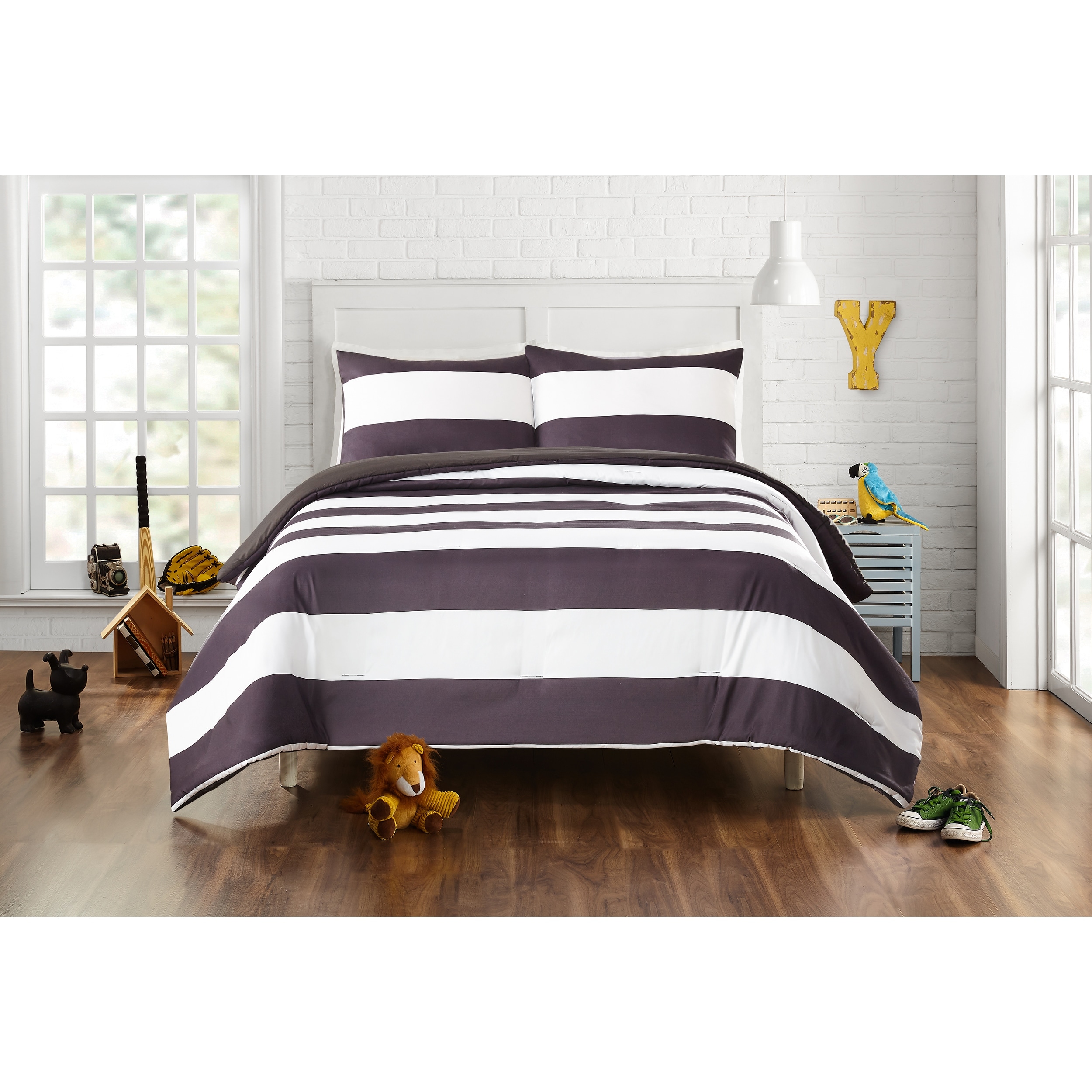 Urban Playground Lavelle Black White Comforter Set On Sale Bed