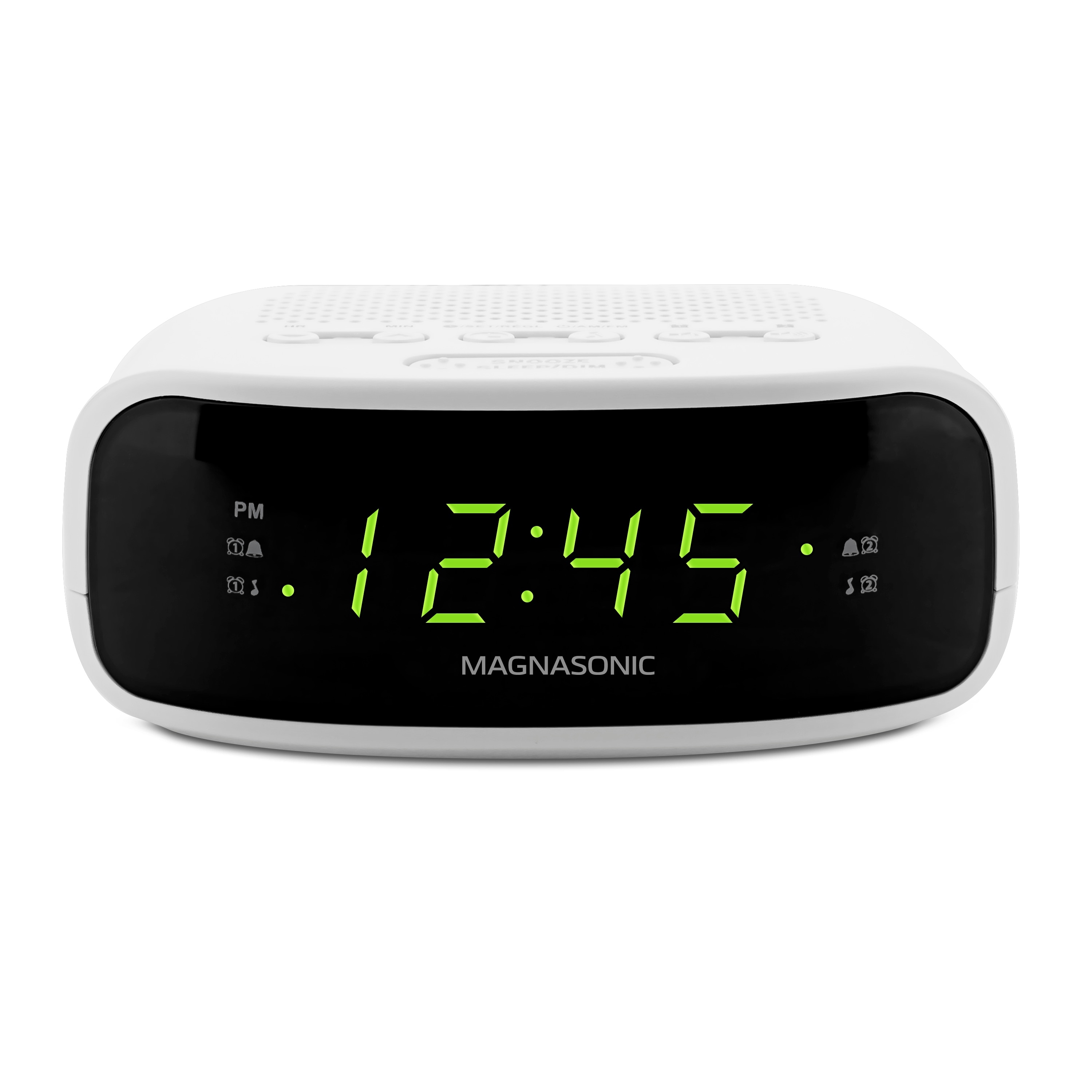 Jensen FM Black Dual Alarm Projection Clock Radio Nap Timer US Seller