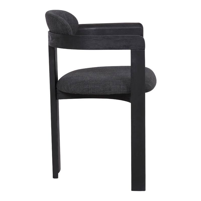 Jazmin Mid-Century Modern Upholstered Barrel Dining Chairs - Set of 2