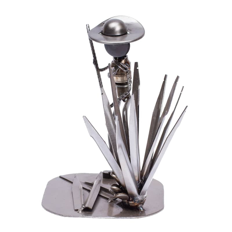 Novica Handmade Agave Harvester Upcycled Metal Sculpture
