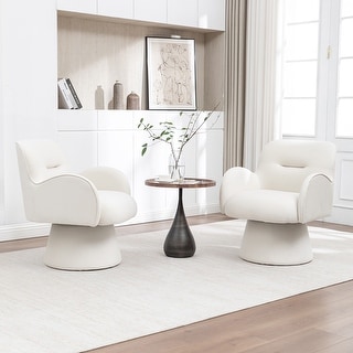 SEYNAR Modern Glam Velvet 360 Degree Swivel Armchair Set of 2 - Bed ...