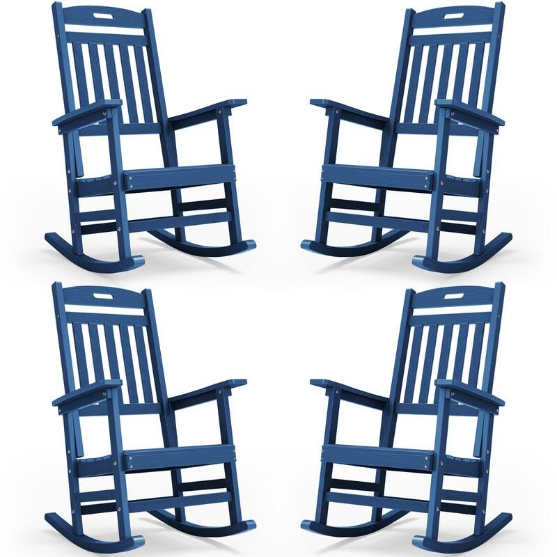 WINSOON All Weather Outdoor/ Indoor Rocking Chair, Set of 4