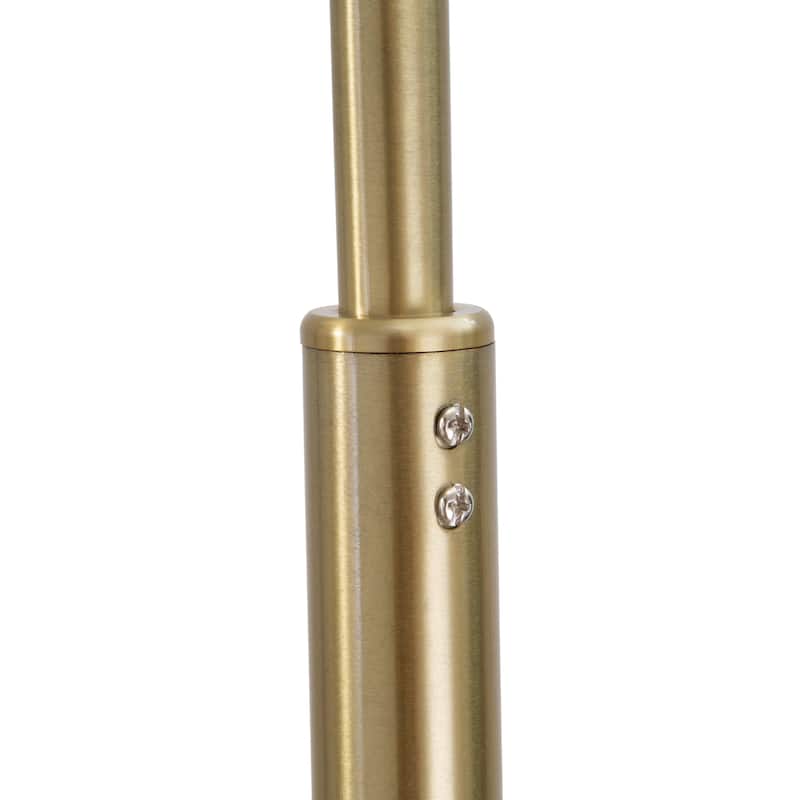 Q-Max 81" Steel Adjustable Arching Floor Lamp With Extra Large Shade and Marble Base