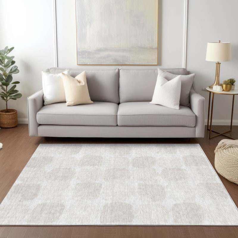 Machine Washable Indoor/ Outdoor Chantille Modern Puffy Rug