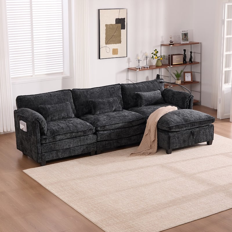 GDFStudio - UNITED WE WIN 112" Oversized Sectional Sofa Cloud Couch for Living Room
