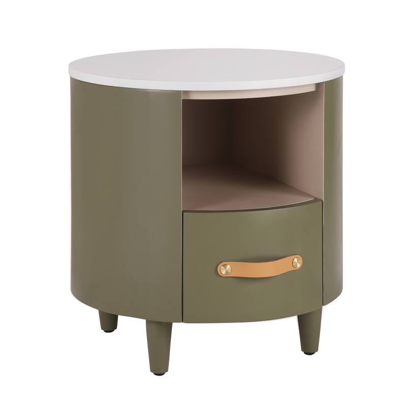 Christopher Knight Home- Gala Round Wood Nightstand with Storage Drawer