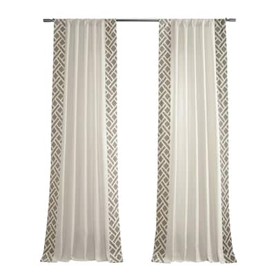 Exclusive Fabrics Martinique Solid Cotton Bordered Curtain (1 Panel)