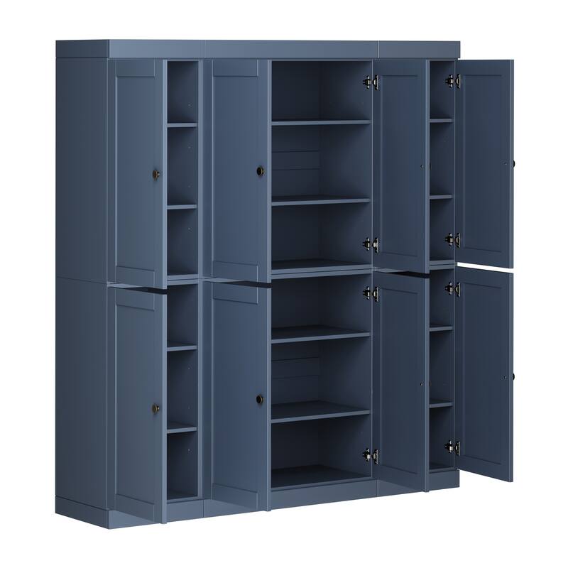 Palace Imports 100% Solid Wood 65" Pantry Cabinet with Shaker Doors and Adjustable Shelves