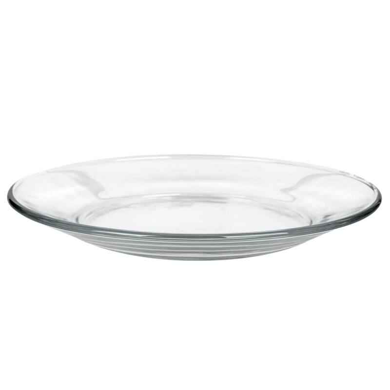 Set for 12 Contemporary Clear Glass Dinnerware With Salad Plates, Dinner Plates and Bowls - 10.5” x 10.5” x 8”