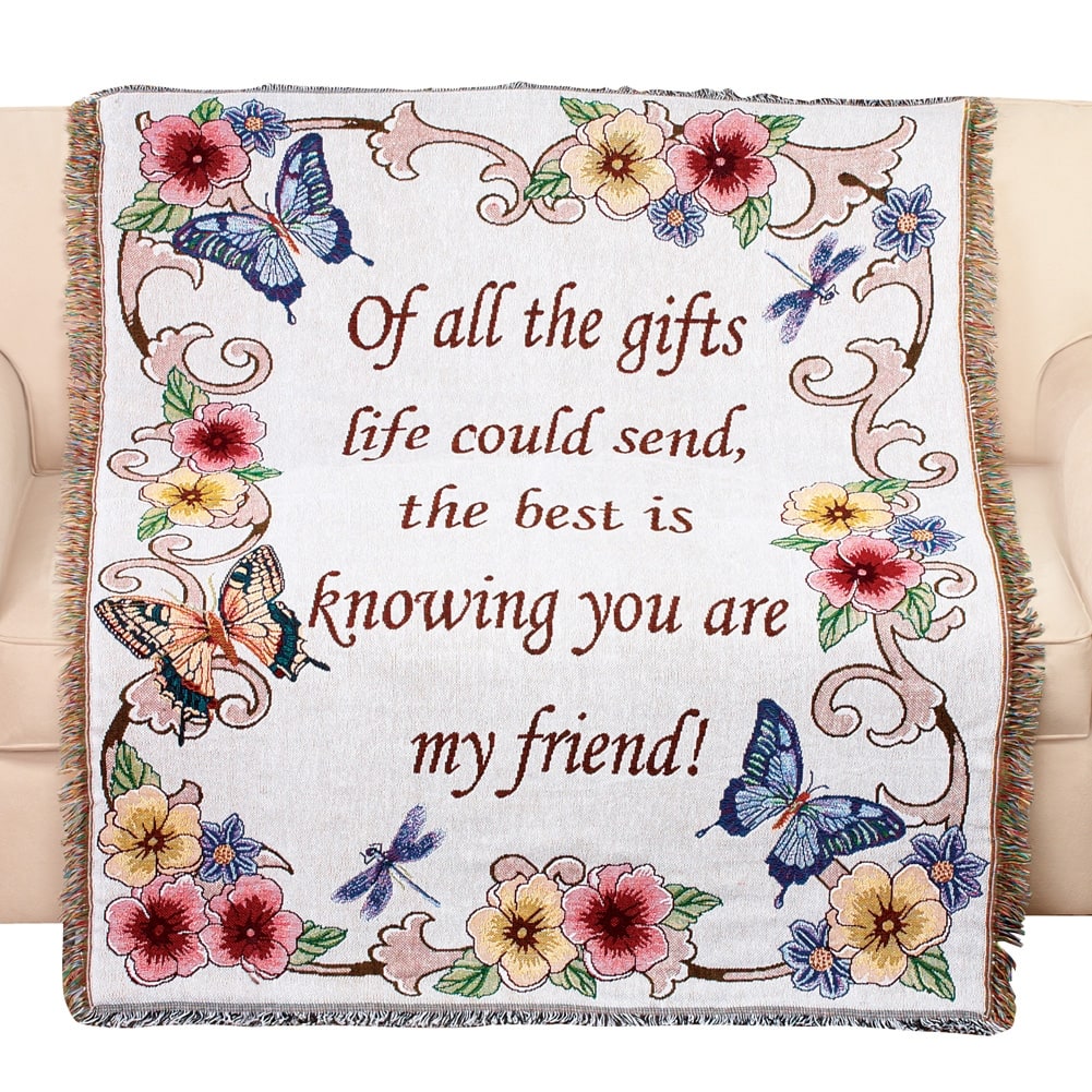 My Friend Floral Tapestry Throw