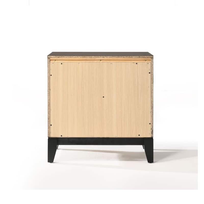 Wooden Nightstand with 2 Drawers in Weathered Gray