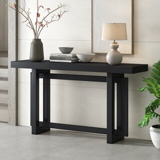 Contemporary Console Table with Wood Top,Extra Long Entryway Table for ...