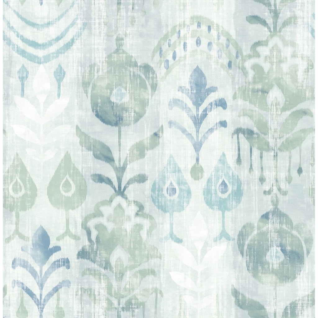 A-Street Prints Pavord Green Floral Shibori Wallpaper