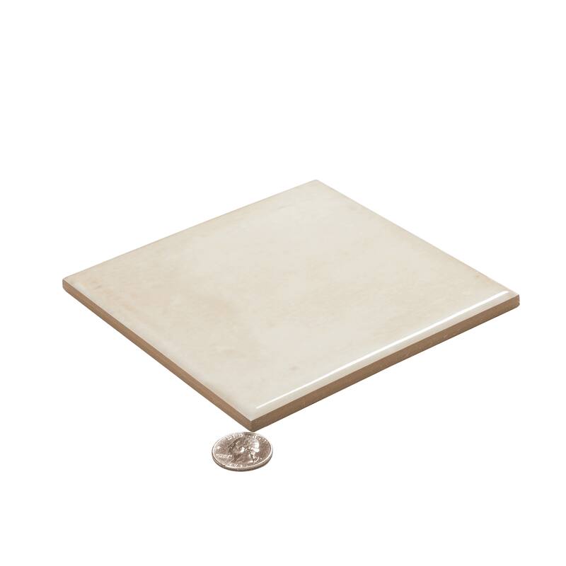 Zahara 6x6 Creamy off-white Porcelain Zellige Square Wall and Floor Tile (5.38 sq ft/case) - 22 Pack