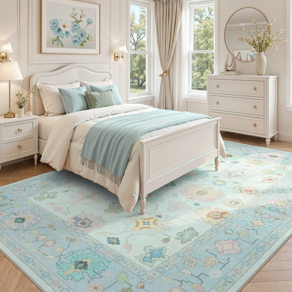 Boho Oushak Area Rugs, Colorful Indoor Non-Slip Rugs, Washable, Soft