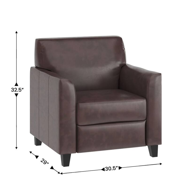 LeatherSoft Chair with Clean Line Stitched Frame - 30.5"W x 29"D x 31.5"H