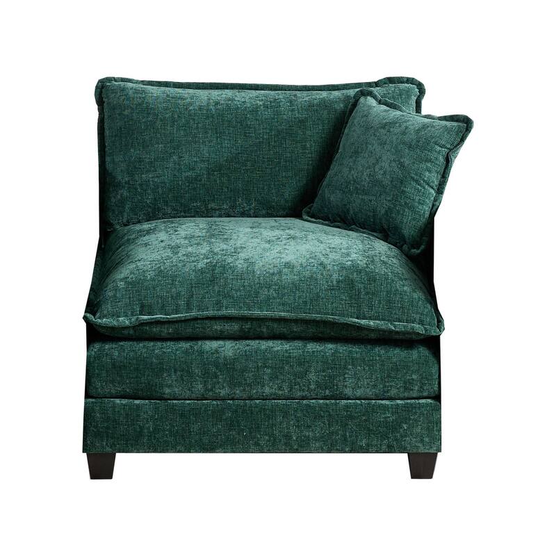 Cloud Sofa one Seat (Armrests are not included), Sectional Couch for Living Room, Comfy Double Layer Upholstered Seat Cushion - Green
