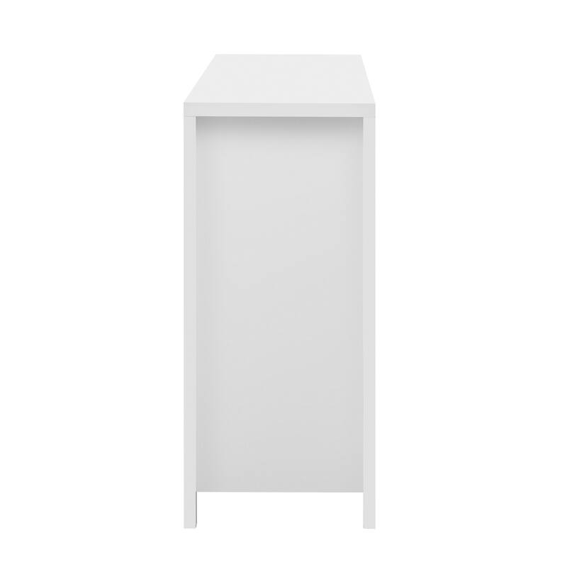 55" Modern Wave-Pattern Sideboard Cabinet Sofa Table with 2 Drawers and 4 Doors, 3-Level Adjustable Shelves