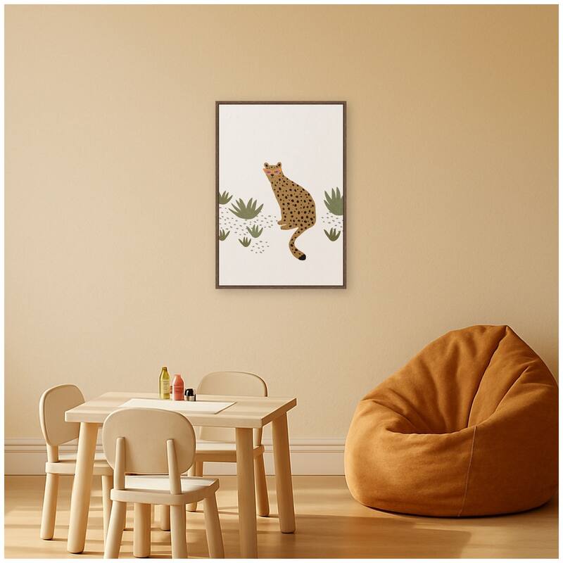 Kate and Laurel Leopard II by July Art Prints Framed Canvas Wall Art Print