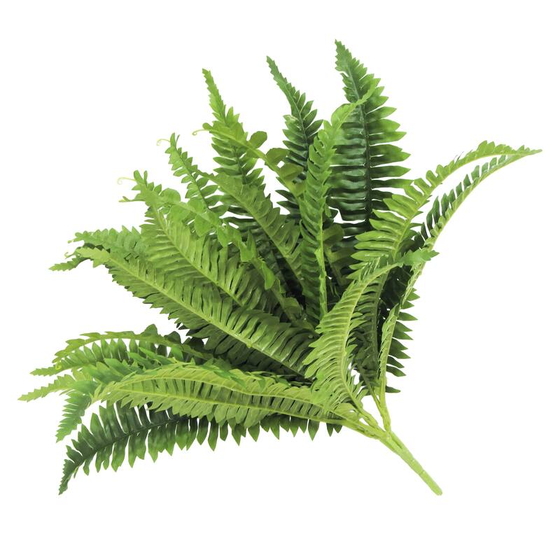 Artificial Boston Fern Leaf Stem Plant Greenery Foliage Bush 14in - 14" L x 22" W x 22" DP