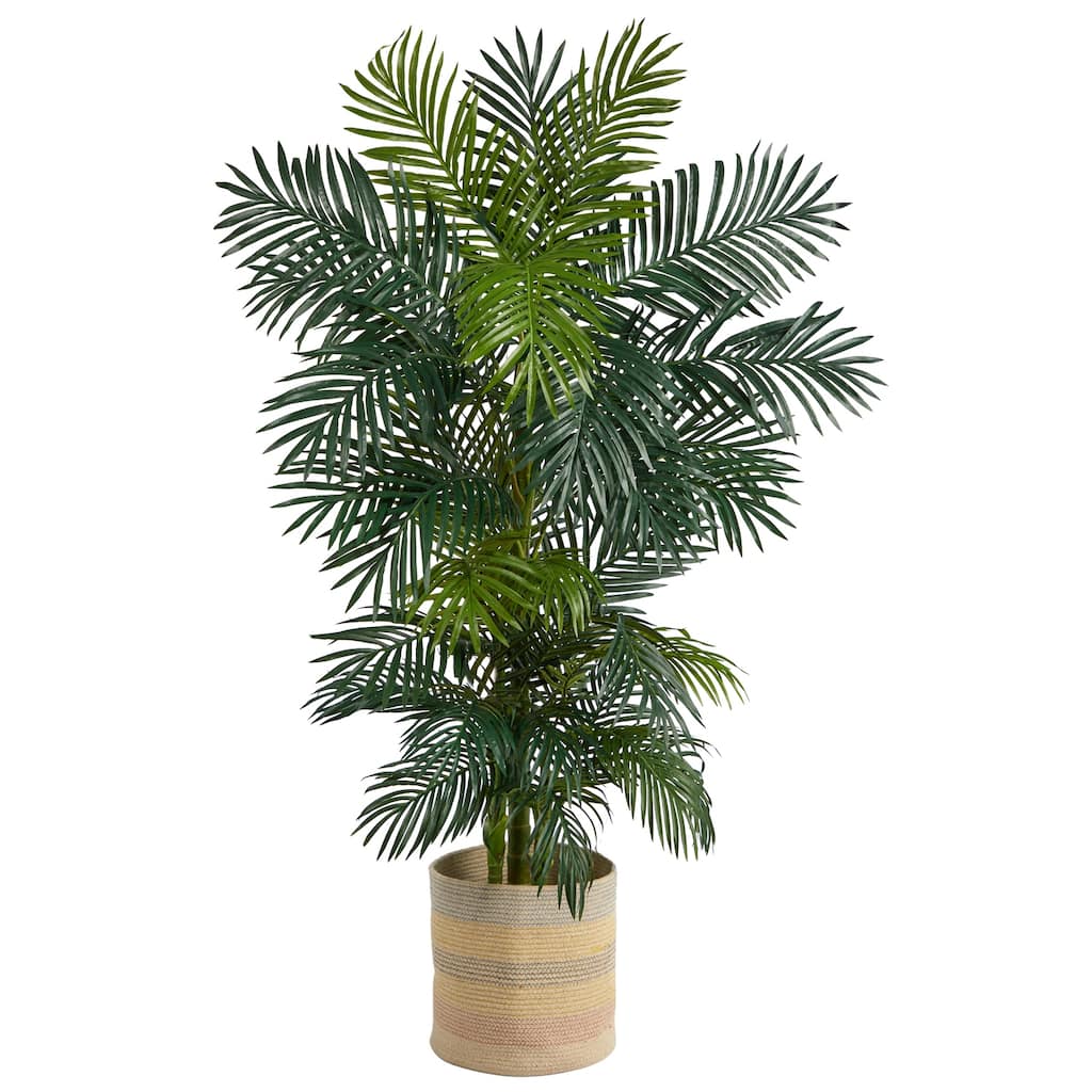 Artificial Palm Tree 6.5Ft Tree with Planter Indoor Outdoor Decor - Green