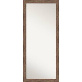 Pia Non-Beveled Framed Full-Length Floor Leaner Mirror - Pia Medium Brown - 29 x 65 in