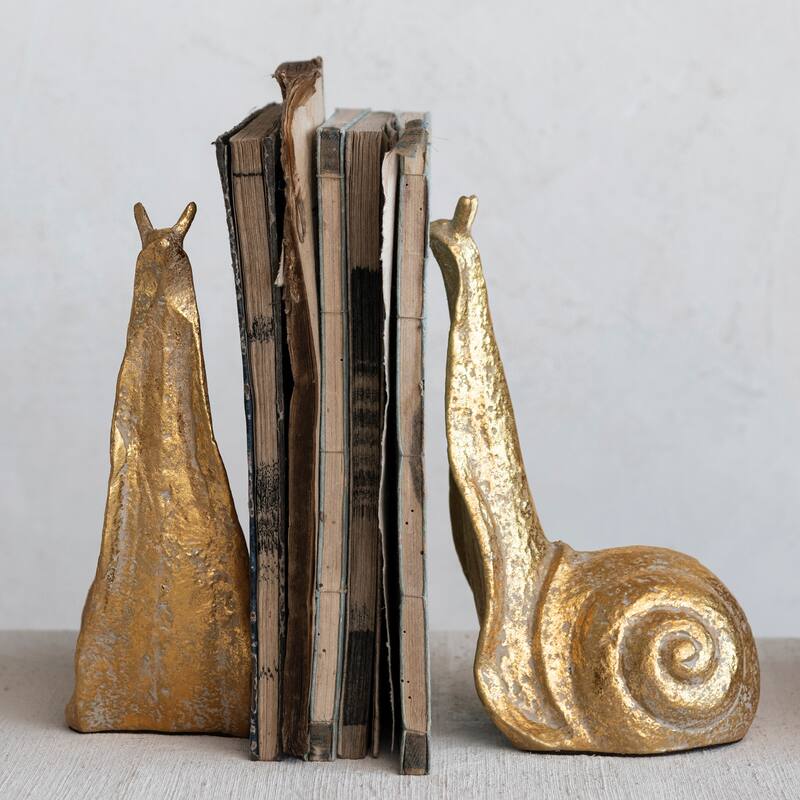 Cast Iron Snail Bookends