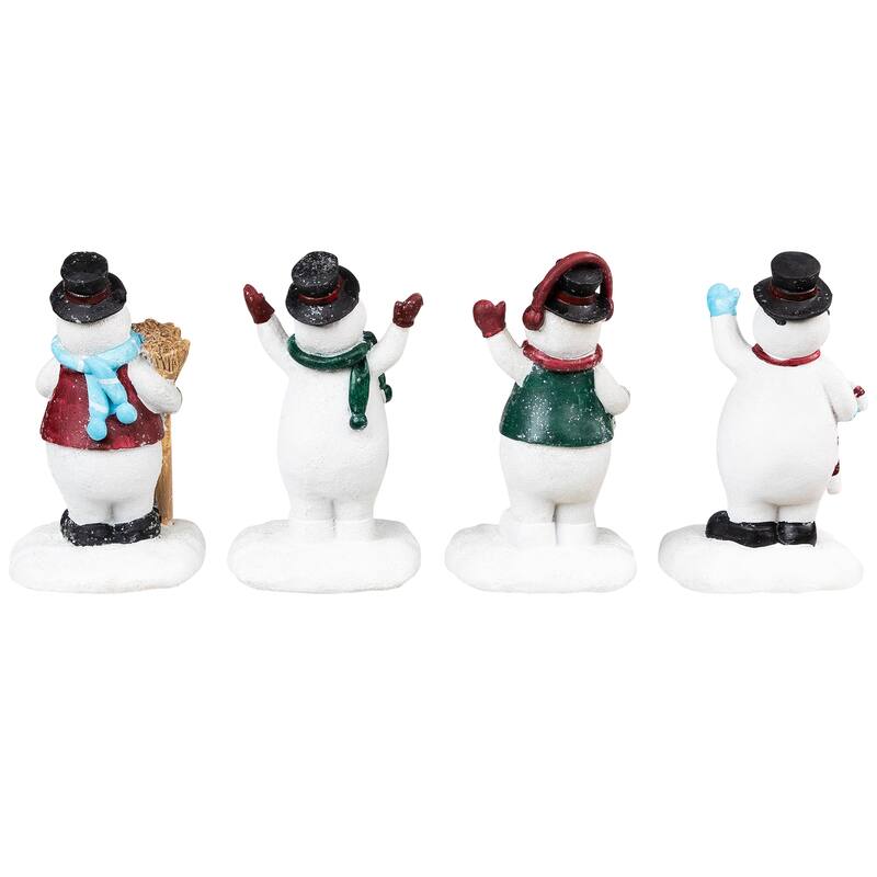 Winter Ready Glitter Snowman Christmas Stocking Holders - 7" - Set of 4