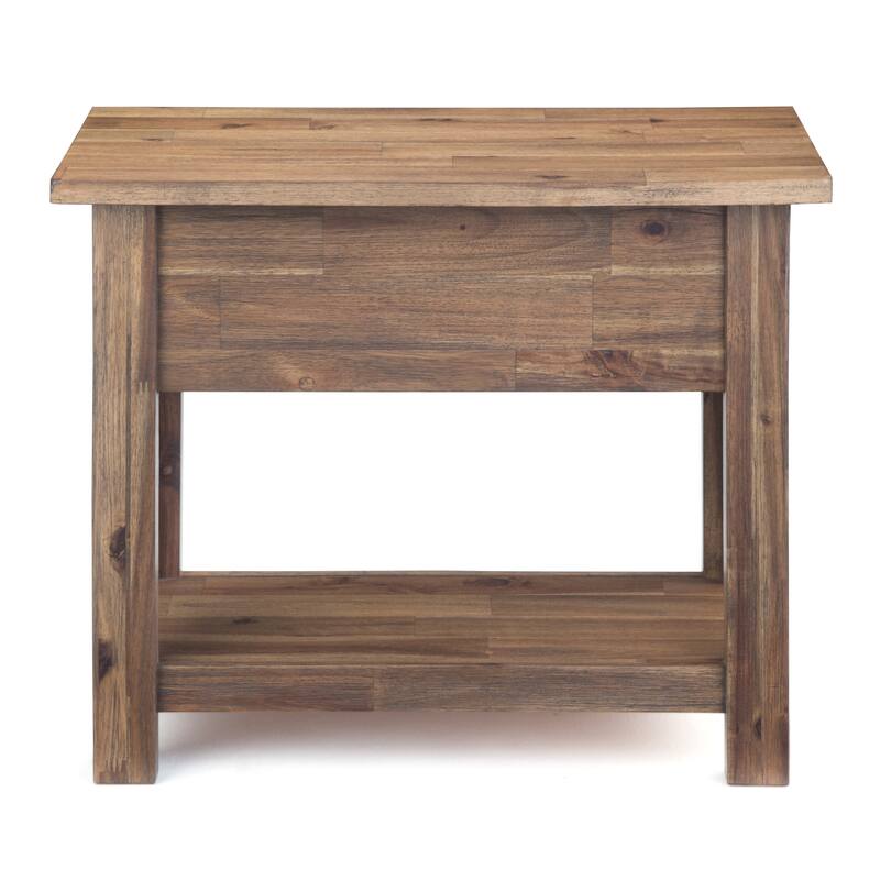 WYNDENHALL Garret SOLID ACACIA WOOD 14 inch Wide Rectangle Rustic Narrow Side Table - 14" W x 24" D x 20" H
