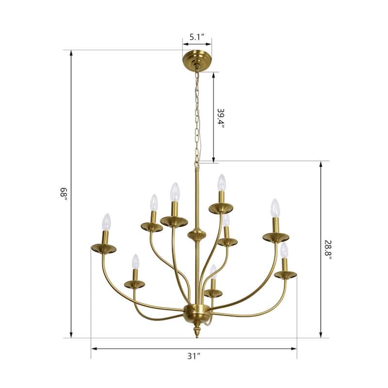 Maxax 9 - Light Candle Style Classic / Traditional Chandelier