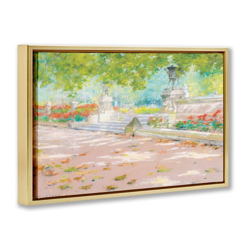 Stupell Summer Sunlight in Park Framed Floater Canvas Wall Art Design By LSR Design Studio