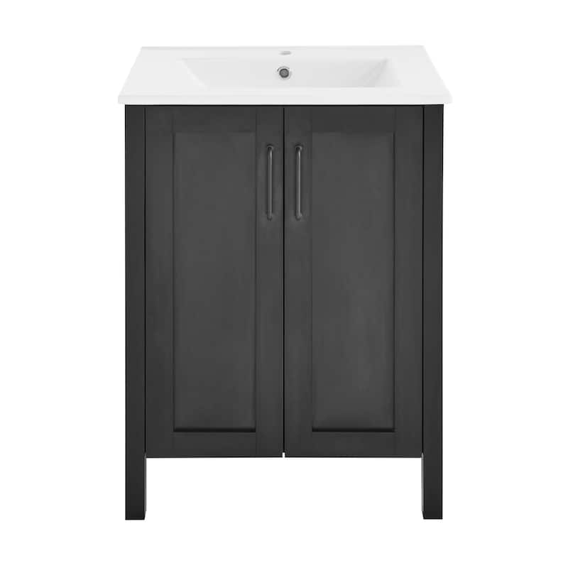 Swiss Madison SM-BV280 Avallon 24" Free Standing Single Basin Vanity - Matte Black - Anthracite Finish
