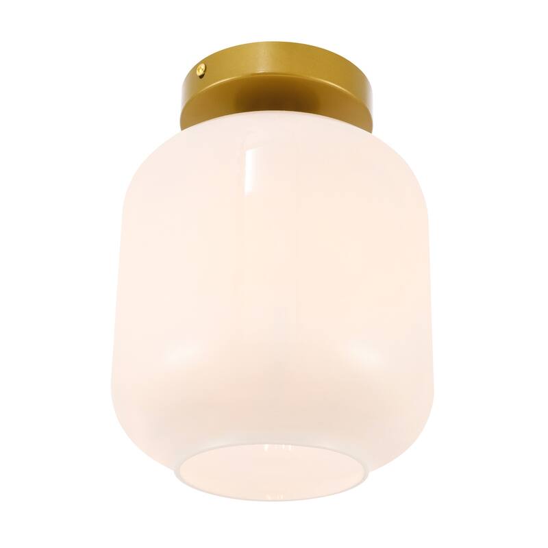Collins 1-light Glass Cylinder Shade Flush Mount Fixture